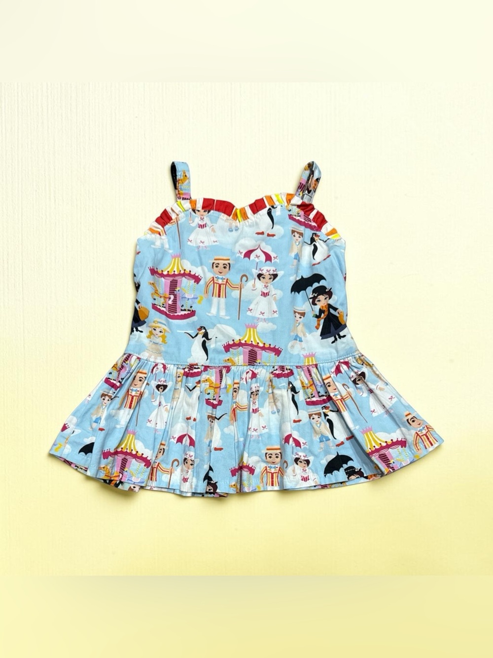 Mary Poppins Girls Sleeveless Smocked Tank Top Disney